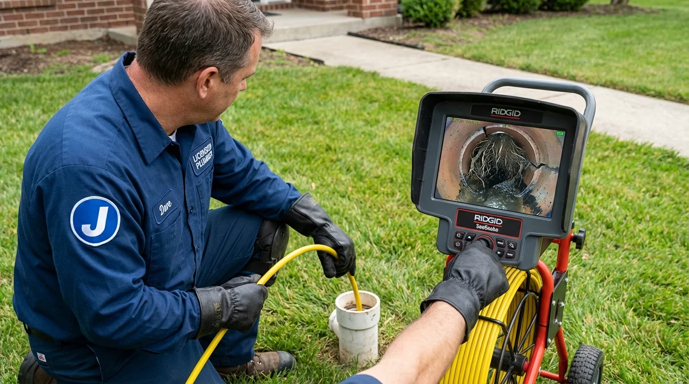 Sewer camera inspection being performed by Johns Plumbing LLC in Baytown
